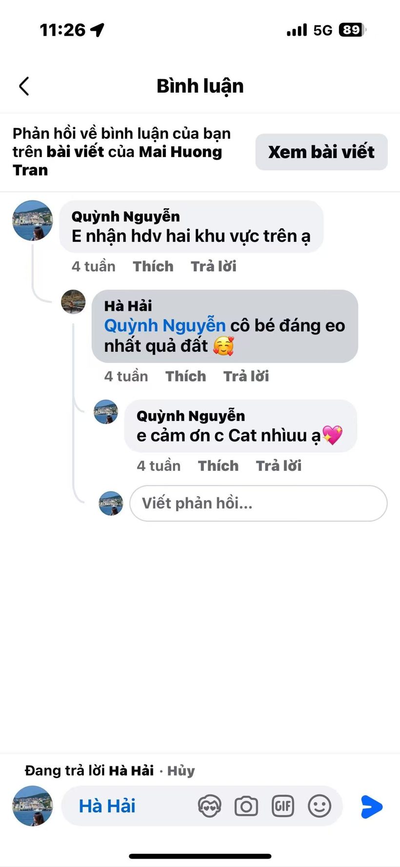 Hà Hải的留言截图